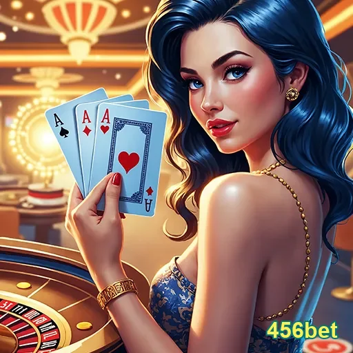 Imagem de cassino com o logo do 456bet, destaque para jogos de azar online e o site 456bet destaque na tela.